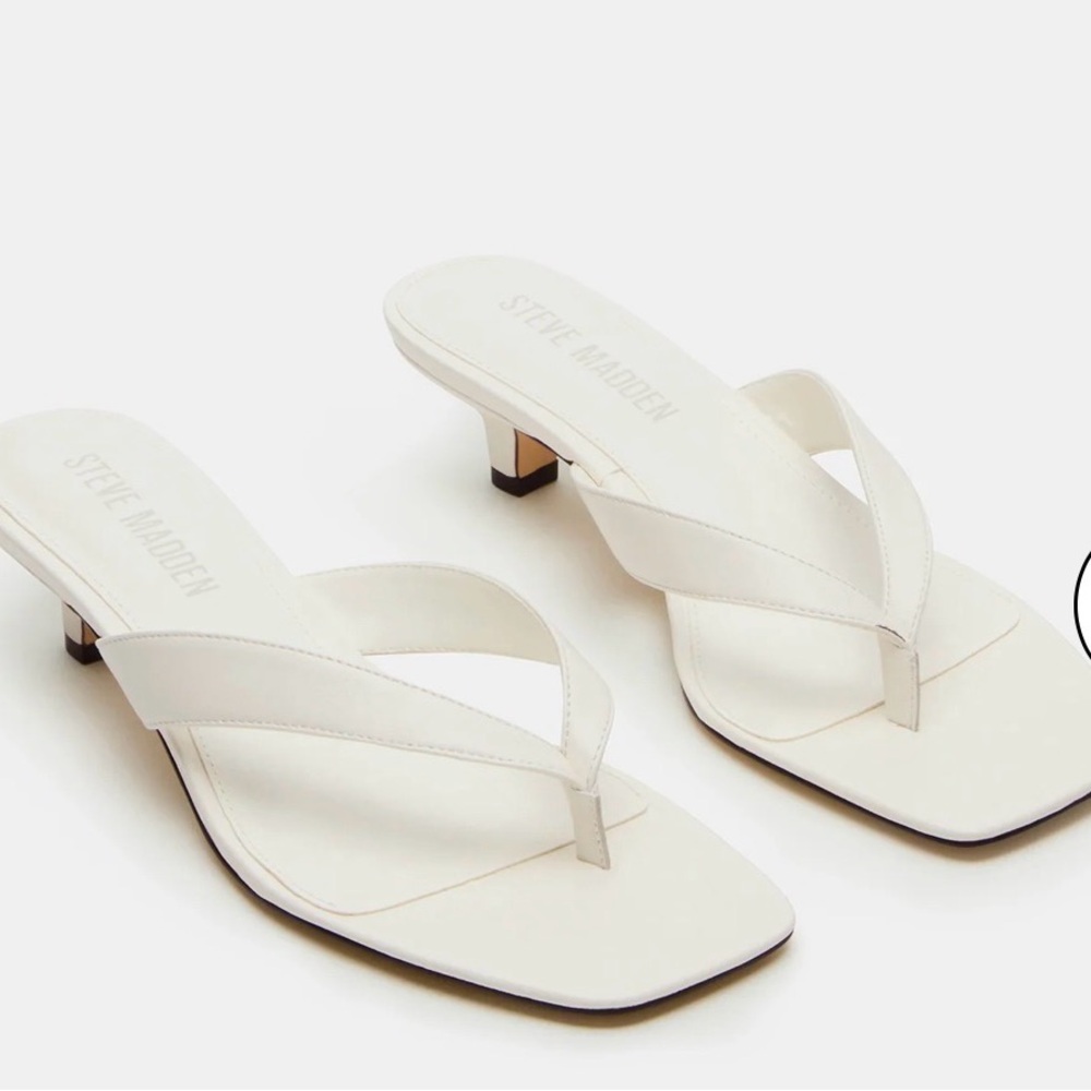 Steve Madden Tracie White Leather Women's Sandals | 9